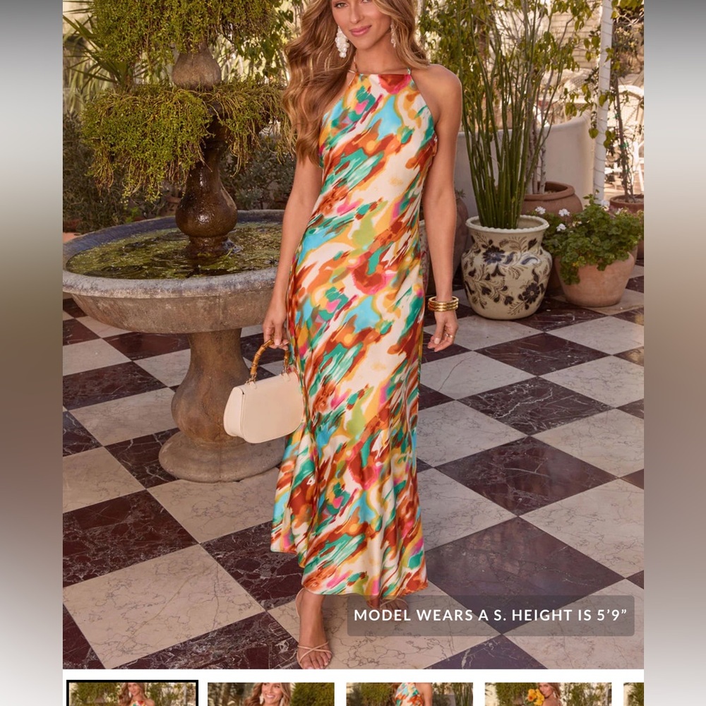 Vici Multicolor Abstract Maxi Dress